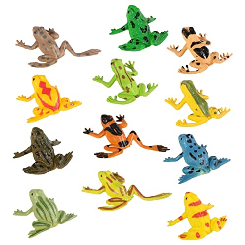 Didiseaon 12 Stück Teiliges Miniatur Frosch Figuren Realistisch Gestaltete Kunststoff Frösche Lebensechte Mini Frosch Dekorationen für Garten Spielzeughäuser Mitgebsel für von Didiseaon