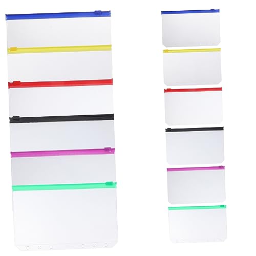 Didiseaon 12 Stück Teiliges PVC Zipper Aufbewahrungstaschen in Farben Leichte Reißfeste Dokumententaschen für Ringordner Organizer für Büro Schule Scrapbooking Geldbeutel Ersatz von Didiseaon