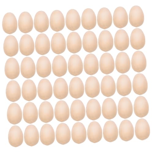 Didiseaon 150 Stück Unfertige Holz Eier für DIY Holz Simulationseier zum Bemalen und Dekorieren für Ostern und Bastelprojekte Wiederverwendbar und Leicht von Didiseaon