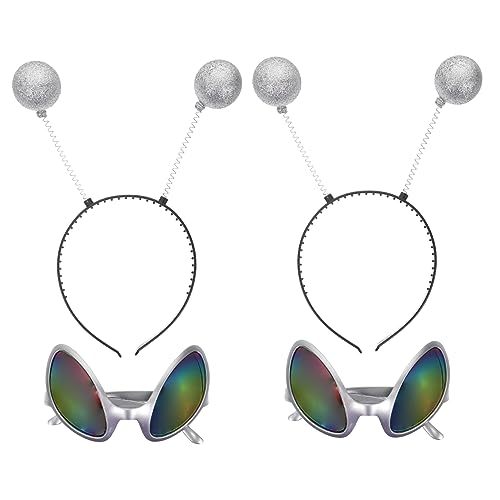 Didiseaon 2 Sätze Kreative Brille mit Haarreif Teiliges für Lustige Cosplay Partys und Festliche Anlässe Silberne mit Bunten Linsen Unvergessliche Foto Requisiten für Karneval und Feiern Didiseaon 2 Sätze Kreative Brille mit Haarreif Teiliges für Lustige Cosplay Partys und Festliche Anlässe Silberne mit Bunten Linsen Unvergessliche Foto Requisiten für Karneval und Feiern von Didiseaon