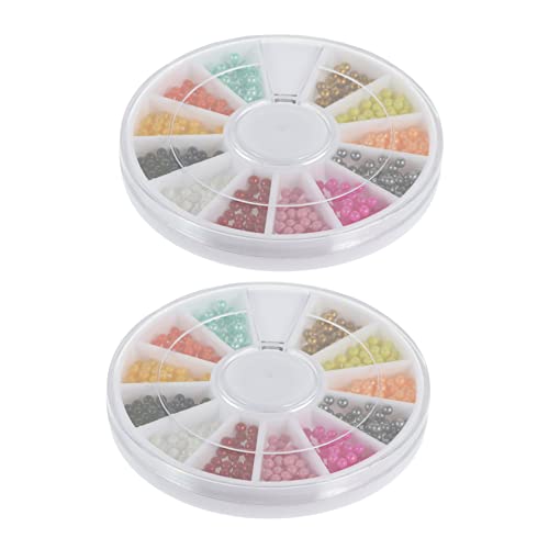 Didiseaon 2 Sätze Perlen Nail Art Zubehör Nägel Nagel Pailletten Edelsteine Winzig Maniküre-kaviarperlen Diy Pailletten Nagelkaviarperlen Diy -handwerk Nagelperle Plastik 2box*2 von Didiseaon