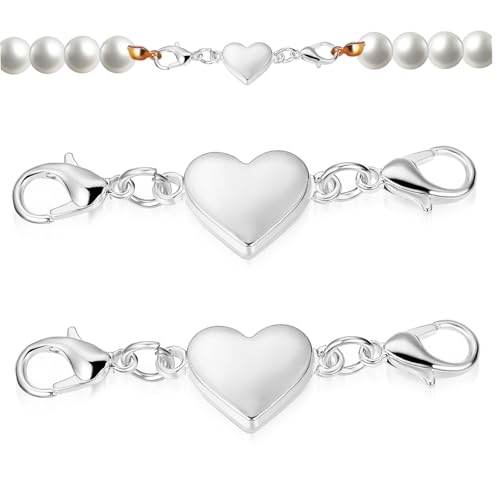 Didiseaon 2 Stück Magnetverschlüsse für Halsketten Silber geformt Verschlüsse für Schmuck Schlüssel Magnete magnet verschlüsse armbandage magnetische armbandverschlüsse Schmuck Verschluss von Didiseaon