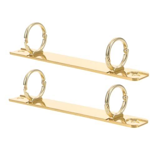 Didiseaon 2 Stück Metall Binder Mechanismus Ringe Langlebige DIY Buchbindeklips Robuste Goldfarbene Ringordner Clips Abnehmbare Ringbuchmechanik für Individuelle Notizbücher von Didiseaon