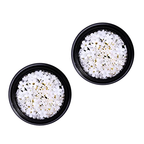 Didiseaon 2 Stück Nagelkunst Charms Weiße Resin Blüten Nageldekorationen für Maniküren Diy Zubehör für Glänzende und Auffällige Nägel für Besondere Anlässe von Didiseaon