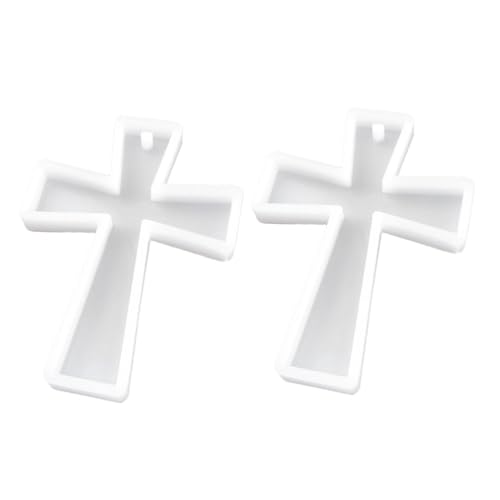 Didiseaon 2 Stück Silikonform Kreuz Schlüsselanhänger Flexible Wiederverwendbare Gießform für DIY Epoxidharz Schmuck Rutschfest Detailreiche Kreuzform für Kreative Bastelprojekte von Didiseaon