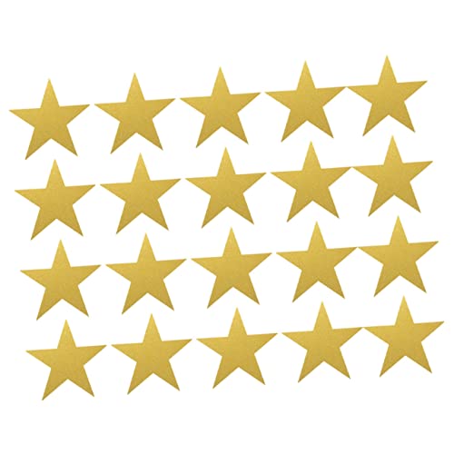 Didiseaon 20 Stück Fünfzackiger Stern aus Papier Sterne Dekorationen buntes Ausschnittpapier Pentagramm darüber hinaus papierschere decoupage Wanddekoration filigrane Wandausschnitte Golden von Didiseaon