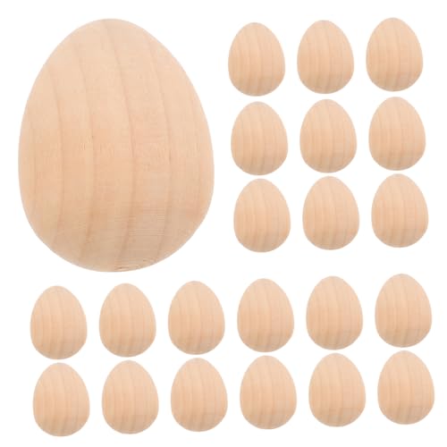 Didiseaon 20 Stück Graffiti-Eier selber machen unbemalt Party Bausätze Ornament ostereier osterbastelei zierleisten holz Ostereier für die Dekoration unfertige Ostereier hölzern Beige von Didiseaon