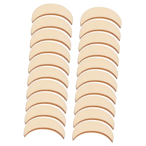 Didiseaon 20 Stück Holzmond Chips Zum Aufhängen Für Mondförmige Ausschnitte Ornamente Schnitzereien Kleine Ausschnittformen Furnier Weihnachtsbaumschmuck Unvollendete Scheibe Mond von Didiseaon