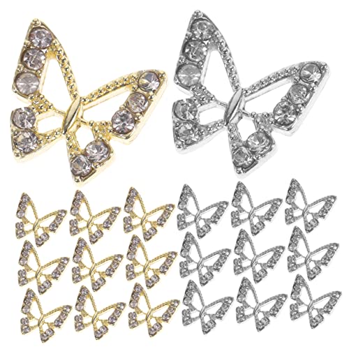 Didiseaon 20 Stück Schmetterlings Charms für Diy Maniküre Dekoration mit Glitzerstein Goldene und Silberne Schmetterlinge für Einzigartige Nagelkunst und Designs Didiseaon 20 Stück Schmetterlings Charms für Diy Maniküre Dekoration mit Glitzerstein Goldene und Silberne Schmetterlinge für Einzigartige Nagelkunst und Designs von Didiseaon