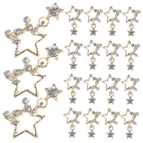 Didiseaon 20 Stück Strass-Nageldekoration Nagel Charms Nägel Charme Weiß nail decoration nails charms Nagel-Strasssteine ​​für Acrylnägel Strasssteine ​​für Nägel Zinklegierung Golden von Didiseaon