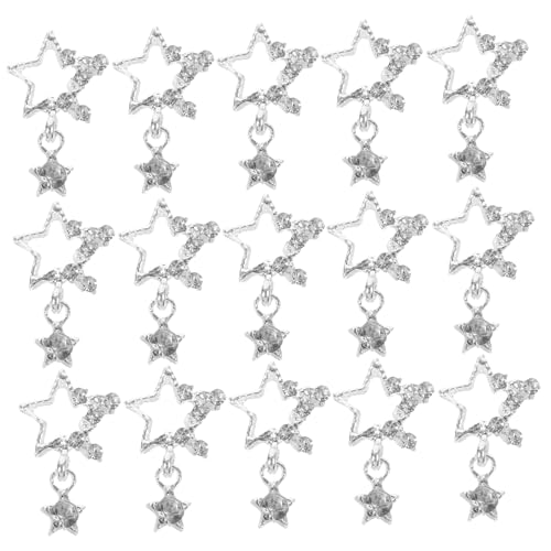 Didiseaon 20 Stück Strass-Nageldekoration funkeln klein Kunst Spitze Nagel Charme nail decoration nails charms Nagel-Strasssteine ​​für Gelnägel Strasssteine ​​für Nägel Zinklegierung Silver von Didiseaon