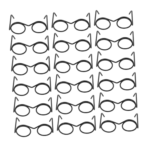 Didiseaon 20 Stück Teiliges Miniatur Brillen aus Metall für Puppen Runde Rahmenlose Design Dekorative Puppenaccessoires für Ankleiden Fotografie Party und Puppenhaus Deko von Didiseaon