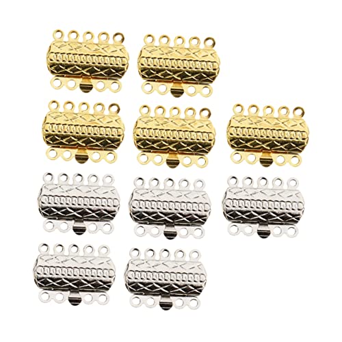 Didiseaon 20 Stück Teiliges Schmuckverbindungsverschlüsse Silber Reihige Armband und Halskettenverschluss für DIY Schmuckherstellung Leicht und Praktisch Installieren von Didiseaon