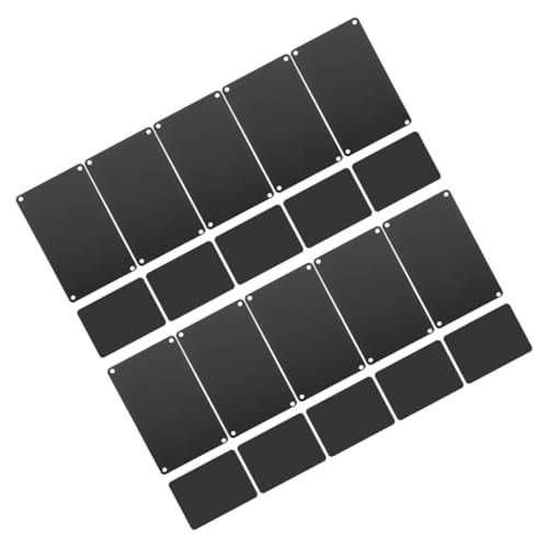 Didiseaon 20 Stück leeres Typenschild gravierte Platte Zeichen Noir Schilder Sublimationsrohlinge Teller Namensschild drucken leeres Metallschild Namensschild gravieren Aluminium Black von Didiseaon