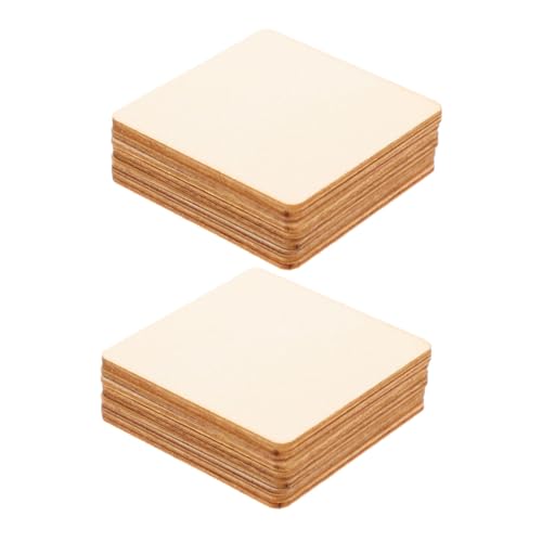 Didiseaon 200 Stück Quadratische Unbehandelte Holzstücke Blanko DIY Holzplatten für Malerei Gravur Bastelprojekte Wanddekoration und Individuelle Kunstwerke von Didiseaon
