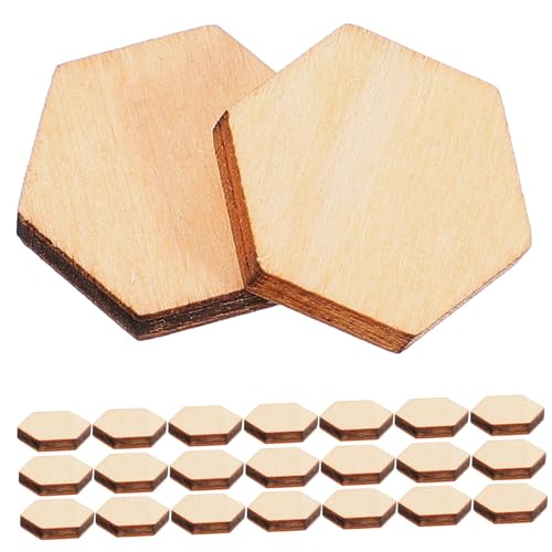 Didiseaon 200 Stück Sechseckige Holzstücke Buchenholz Diy Bastelornamente für Hochzeiten Geburtstage und Weihnachten Dekorationen für Kreative Handarbeiten von Didiseaon