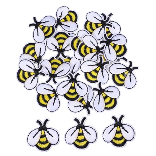 Didiseaon 20Stücke Cartoon Bienen Stoffapplikationen Dekorative Aufnäher für Kleidung Taschen und Jeans Flicken zum Aufbügeln für DIY Projekte von Didiseaon