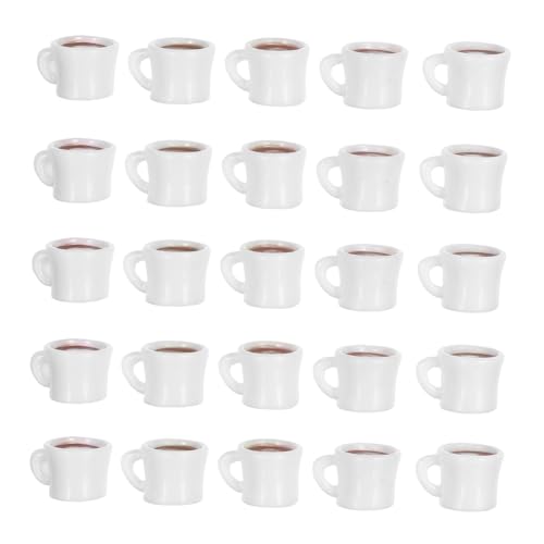 Didiseaon 25 Stück Mini-kaffeetassen-anhänger Aus Kunstharz Für Die Herstellung Von Selbstgemachtem Schmuck, Anhänger, Winzige Tassen, Miniatur-kaffeetassen-Ornamente, Puppenhaus-zubehör, von Didiseaon