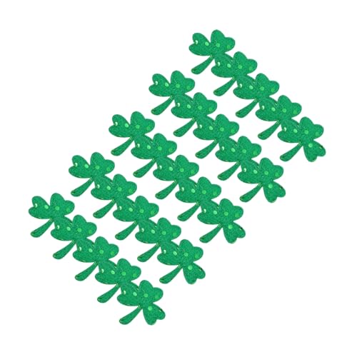 Didiseaon 25 Stück Teiliges Bügelbild Kleeblatt Pailletten Applikationen für St Patrick's Day DIY Kleidung Dekoration Handliche Leichte Ornamente für Kreative Nähprojekte von Didiseaon