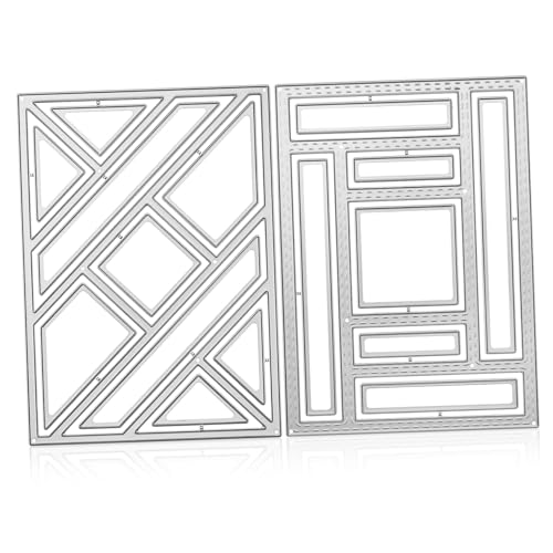 Didiseaon 2Stücke Stanzformen für Grußkarten Prägeschablonen mit Geometrischen Designs Einfach zu Verwenden für DIY Bastelprojekte Exakte Schnittpräzision von Didiseaon