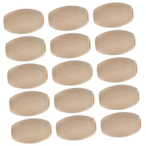 Didiseaon 30 Stück Ovale Holzperlen Naturfarbene Holzperlen mit Großem für Schmuck DIY Halsketten Armbänder Basteln Girlande Zubehör von Didiseaon