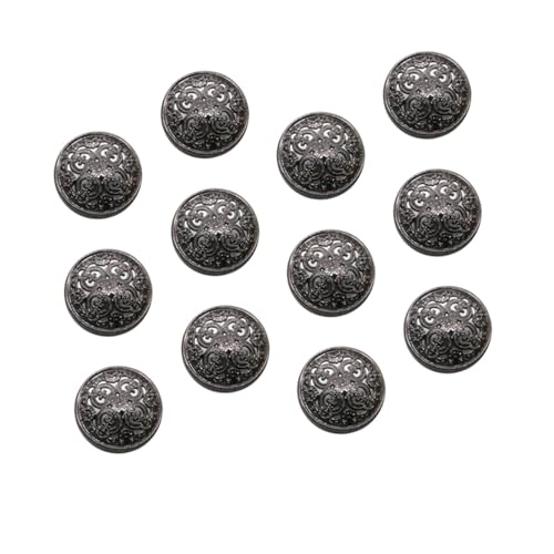 Didiseaon 30 Stück Teiliges Schwarze Hohlgearbeitete Metallknöpfe Modische DIY Nähknöpfe für Jacken Mäntel und Bastelprojekte Langlebige Rostfreie Metallknöpfe zum Annähen von Didiseaon