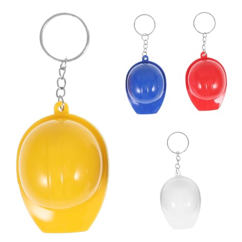 Didiseaon 4 Stück Helm Schlüsselanhänger Flaschenöffner Rucksack Anhänger Taschen Charms Bunte Party Geschenke Rot Gelb von Didiseaon