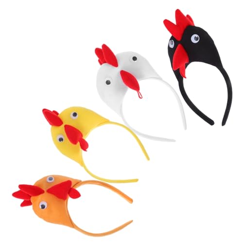 Didiseaon 4 Stück Lustige Hühner Haarreifen für Kostümfeiern Ostern Halloween und Fotorequisiten Auffälliger Kopfschmuck für Erwachsene von Didiseaon