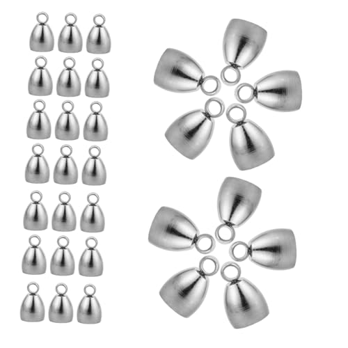Didiseaon 40 Stück Kordel-endkappen Aus, Metallrohr-quetschperlen, Seilenden, Spitzen, Knotenabdeckungen Für Die Herstellung Von Armbändern, Halsketten Und Schmuck von Didiseaon