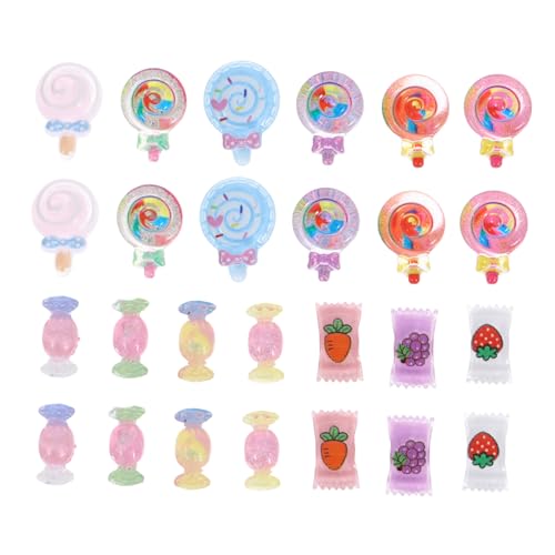 Didiseaon 40 Stück Nail-art-zubehör Pastell Weiß Süßigkeiten-nagelanhänger Nagel Edelstein Süßigkeiten-anhänger Nagelkunst-edelsteine Charms Nagel Sterling Nagel Charms Poliert Obst Harz von Didiseaon
