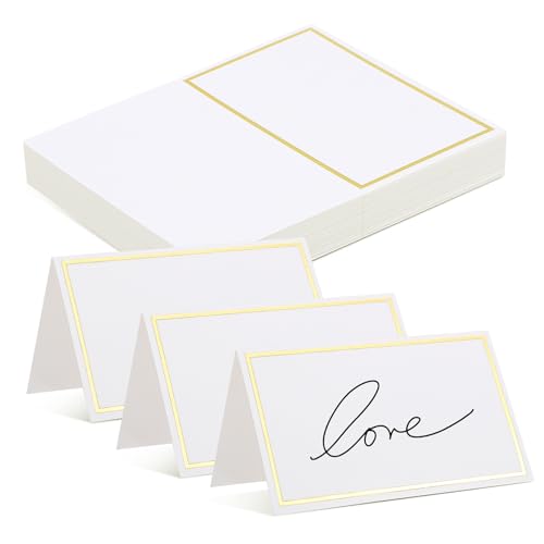 Didiseaon 40 Stück Teiliges Tischkarten mit Goldfolienprägung Blanko Platzkarten für Tischdekoration und Sitzplatzreservierung bei Hochzeit Party Bankett Weiße Karten mit Edlem Rand Didiseaon 40 Stück Teiliges Tischkarten mit Goldfolienprägung Blanko Platzkarten für Tischdekoration und Sitzplatzreservierung bei Hochzeit Party Bankett Weiße Karten mit Edlem Rand von Didiseaon