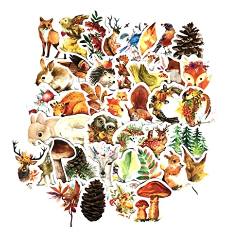Didiseaon 41stücke Teiliges Set Von Graffiti-aufklebern Mit Tieren Und Pflanzen Im Herbstlichen Wald-Thema Selbstklebende Wiederverwendbare Sticker Für Kreative Dekorationen Und von Didiseaon