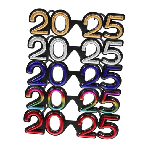 Didiseaon 5 Stück 2025 2025 Partybrille Foto-Requisiten für die Party 2025 Klasse der 2025-Brille Geschirr faschingsbrille Festivalbrille Silvester Gefälligkeiten Party-Brillen- Stk Didiseaon 5 Stück 2025 2025 Partybrille Foto-Requisiten für die Party 2025 Klasse der 2025-Brille Geschirr faschingsbrille Festivalbrille Silvester Gefälligkeiten Party-Brillen- Stk von Didiseaon