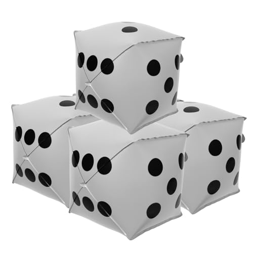 Didiseaon 5 Stück Bogenständer Spiele Helium Dekorationen Spiralballons Pool Jumboballons LED Ballons Streifen Partyzubehör Großer Würfel Weißer Aluminiumfilm von Didiseaon