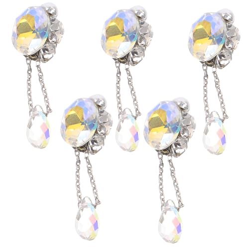 Didiseaon 5 Stück Nailart-diamant-anhänger Nagel Charms Schmuck Griff Strasssteine Armbänder Gelnagellack Sicherungsperlen Bausatz Nagelglitter Schermaschinen Nägel Charme Tipp Glas Kristall von Didiseaon