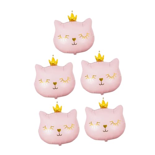 Didiseaon 5 Stück Teiliges Kronen Katzen Folienballons Cartoon Tier Design Stabile Aluminiumfolie Selbstklebend Rosa Dekoration für Geburtstag Party Foto Requisiten und Didiseaon 5 Stück Teiliges Kronen Katzen Folienballons Cartoon Tier Design Stabile Aluminiumfolie Selbstklebend Rosa Dekoration für Geburtstag Party Foto Requisiten und von Didiseaon