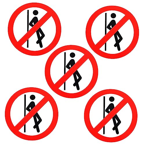 Didiseaon 5 Stück keine schiefen Schilderaufkleber Bodenaufkleber Warnabziehbilder um stickers aufkleber warnschilder Kein Anlehnen an Schilderaufklebern, keine schrägen Aufkleber von Didiseaon