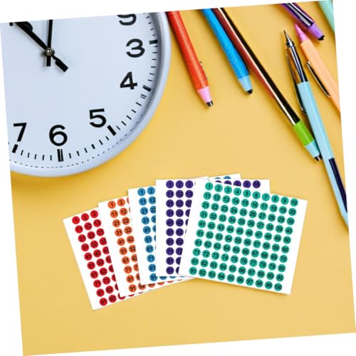 Didiseaon 50 Blatt Bunte Selbstklebende Zahlenaufkleber Rund Nummerierte Etiketten für Büro Schule Haushalt Organisation DIY Projekte von Didiseaon