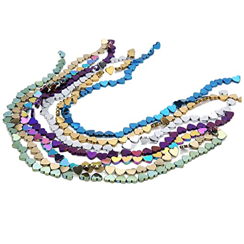 Didiseaon 50 Stück Halbmetallische Bunte Steinperlen Hohl Herzförmig DIY Schmuckzubehör für Armbänder Halsketten Kreative Bastelperlen für Personalisierte Schmuckherstellung von Didiseaon