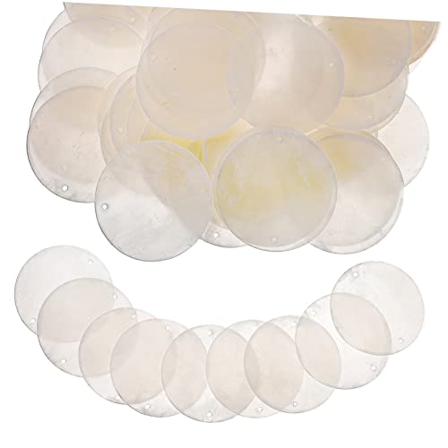 Didiseaon 50 Stück Runde Natürliche Muschelscheiben mit Doppelbohrung Flache Muschelanhänger für DIY Basteln Windspiele und Dekorative Schmuckherstellung Didiseaon 50 Stück Runde Natürliche Muschelscheiben mit Doppelbohrung Flache Muschelanhänger für DIY Basteln Windspiele und Dekorative Schmuckherstellung von Didiseaon