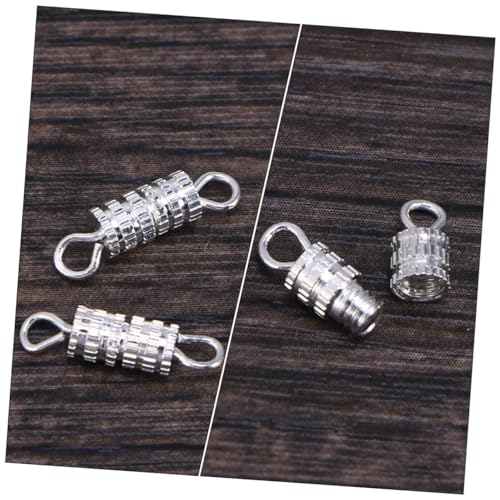 Didiseaon 50 Stück Schraubverschlüsse aus Kupfer Silberfarben Schmuckverbinder für Halsketten Armbänder DIY Schmuckherstellung Zubehör Langlebig Praktisch von Didiseaon