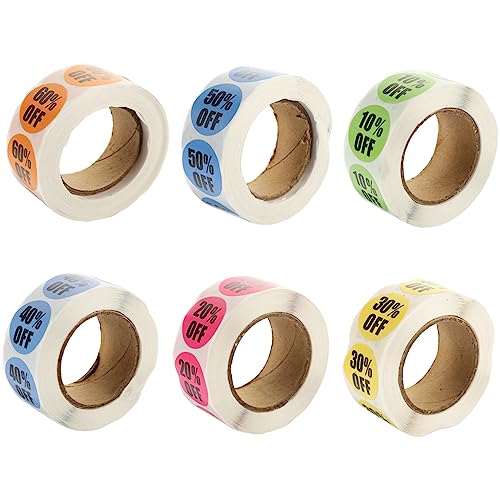 Didiseaon 6 Rollen Logo-Aufkleber Vinyl groß für Zeichen farbig Für den Wiederverkauf mit Display Prozentaufkleber Supermarkt-Etikettenaufkleber leere Preisschilder verkauf aufkleber Papier Didiseaon 6 Rollen Logo-Aufkleber Vinyl groß für Zeichen farbig Für den Wiederverkauf mit Display Prozentaufkleber Supermarkt-Etikettenaufkleber leere Preisschilder verkauf aufkleber Papier von Didiseaon