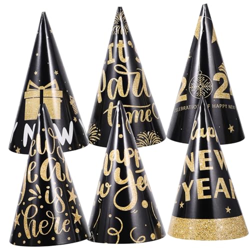 Didiseaon 6 Stück Schwarze und Goldene Neujahrs Papierspitzenhüte Teiliges Leichtes Partyzubehör für Silvesterfeiern Stabile Papierhüte für Fotoaccessoires und Festliche Didiseaon 6 Stück Schwarze und Goldene Neujahrs Papierspitzenhüte Teiliges Leichtes Partyzubehör für Silvesterfeiern Stabile Papierhüte für Fotoaccessoires und Festliche von Didiseaon