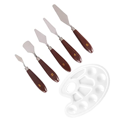 Didiseaon 6 Stück Teiliges Malspachtel mit Farbpalette für Öl und Gouachemalerei Praktische Palette für Farbmischung und Projekte von Didiseaon