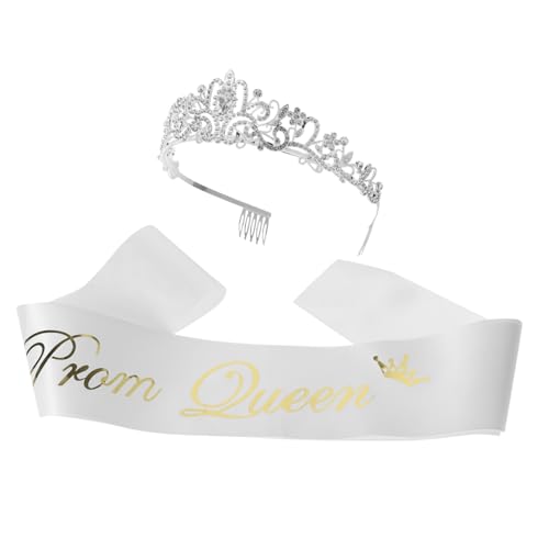 Didiseaon Prom Schärpe Und Krone Set Event Dekoration Königin Party Requisiten Satin Kopfschmuck von Didiseaon