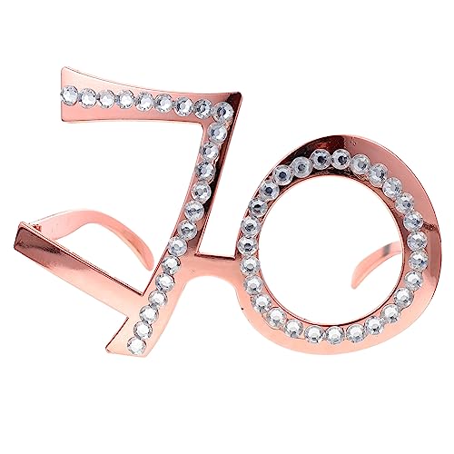 Didiseaon Altersbrille Party Kostüme Für Erwachsene 70er 70. Geburtstag Dekorationen Frauen Damen Füllstoffe Gold Geburtstagsmützen Für Erwachsene Runden Stk von Didiseaon