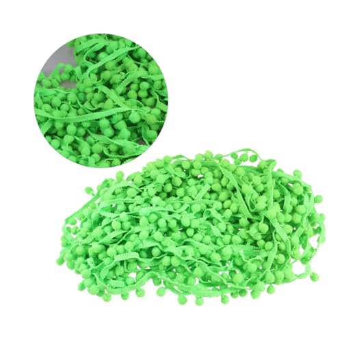 Didiseaon Grüne Pomponborte mit Kleinen Quasten DIY Ballfransenband für Kleidung Schal Hut Vorhang Dekoration Umweltfreundlich Nachhaltig von Didiseaon