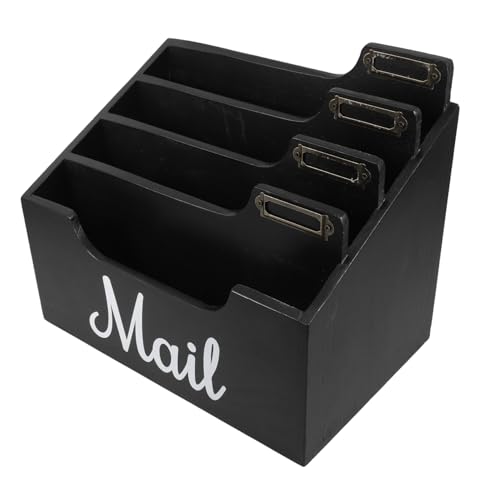 Didiseaon Holz Mail Organizer Schreibtisch Organizer mit Fächern Eleganter Briefhalter und Papierablage Multifunktionale Aufbewahrungsbox für Büro und Zuhause Handpoliert Minimalistisches von Didiseaon