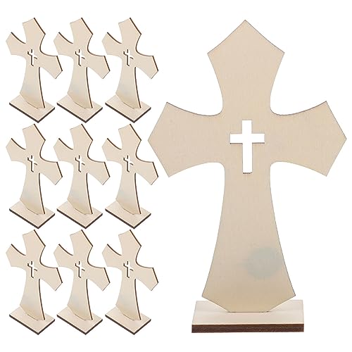 Didiseaon Holzkreuz, Schreibtischdekoration, unlackiert, Bastelkreuze für Zuhause, Büro, einzigartige, religiöse Dekoration für Hochzeiten, Taufen, Festivals, kompakt, 10 Stück Didiseaon Holzkreuz, Schreibtischdekoration, unlackiert, Bastelkreuze für Zuhause, Büro, einzigartige, religiöse Dekoration für Hochzeiten, Taufen, Festivals, kompakt, 10 Stück von Didiseaon