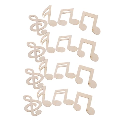 Didiseaon Holznoten Holzscheiben Bastelset Unlackiert Robust Nachhaltig DIY Malspielzeug Kreative Holzdekoration Musikthema Kunstbedarf von Didiseaon